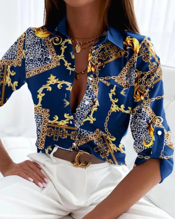 Elegant Blue Print Shirt