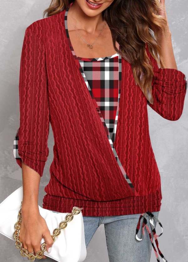 Showy Long Sleeve Print Top