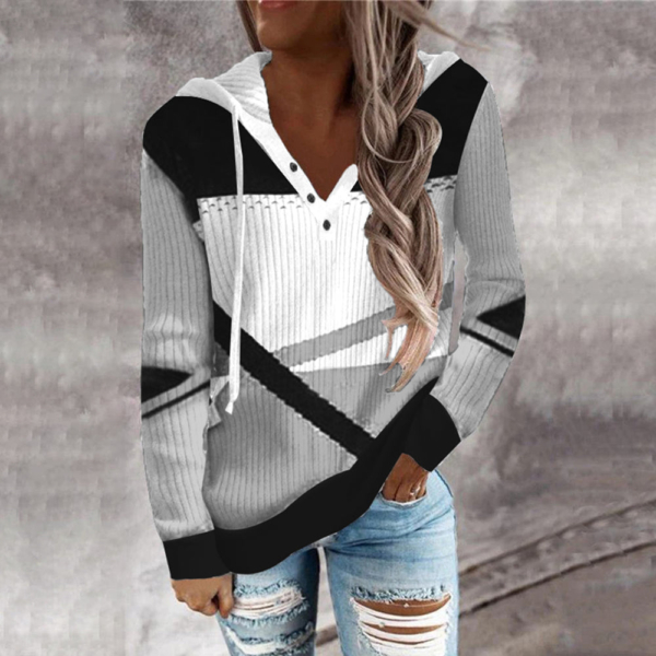 Black And White Hoodie Sweatshirt