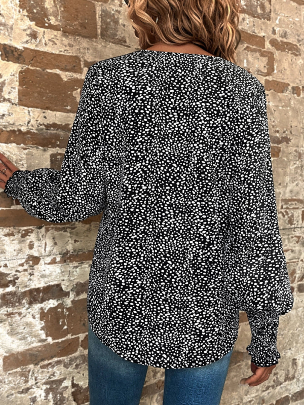 Casual V-Neck Print Top