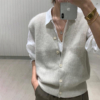 Grey Plain Sleeveless Vest