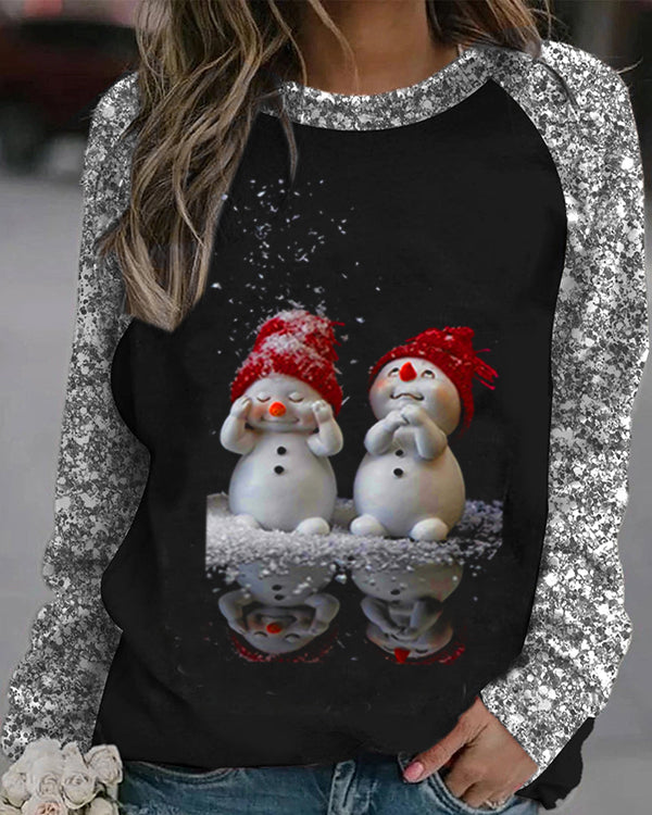 Cute Long SLeeve Print Top
