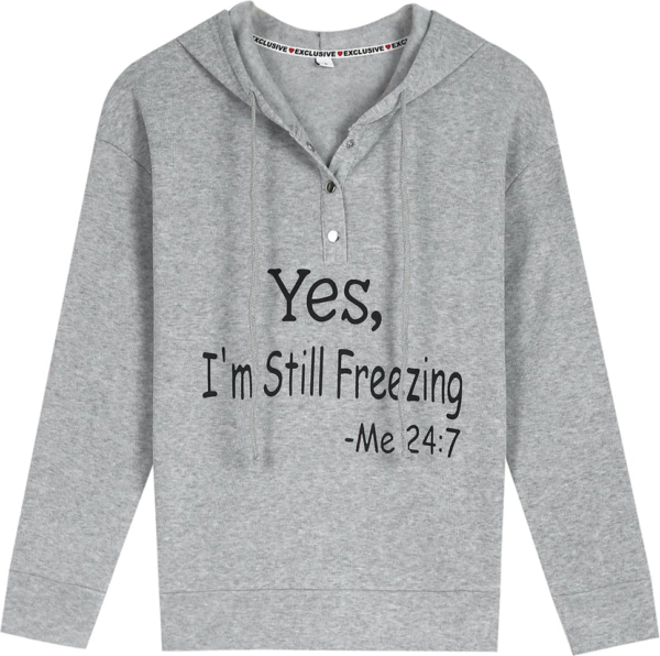 Baggy Grey Letter Print Sweatshirt