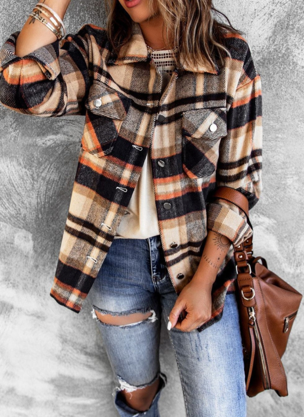 Retro Tan Print Outerwear