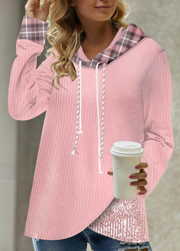 Sweet Pink Print Long Sleeve Sweatshirt