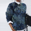Modern Print Round Neck Top