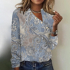 Vintage Long Sleeve Print Top
