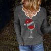 Chic Grey Print Top
