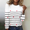 Heart Navy Stripe Long Sleeve Top