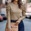 Elegant Long Sleeve Plain Top