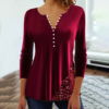 Red Plain Long Sleeve Top