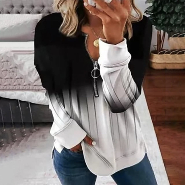 Cool Black Color Block Top