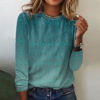 Fresh Green Print Long Sleeve Top