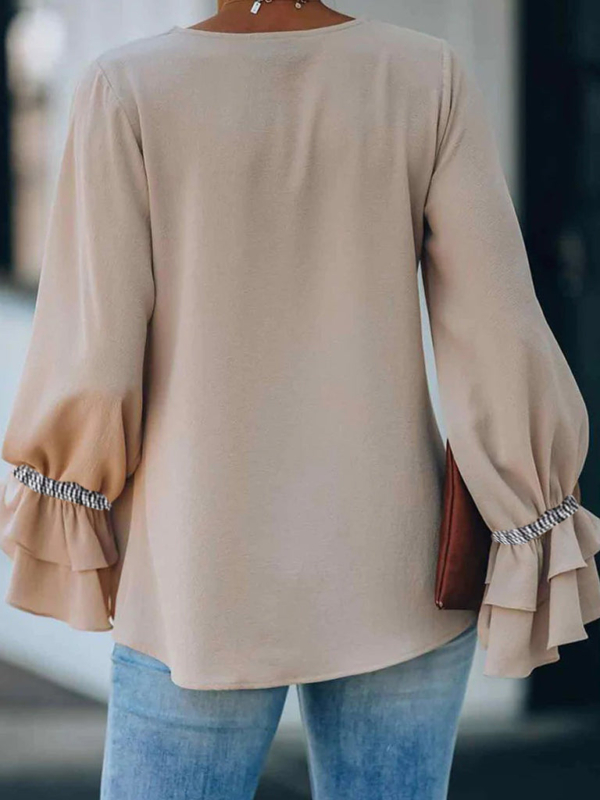 Stylish Color Block Long Sleeve Top