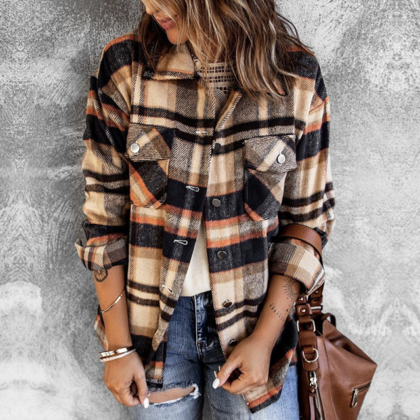 Retro Tan Print Outerwear