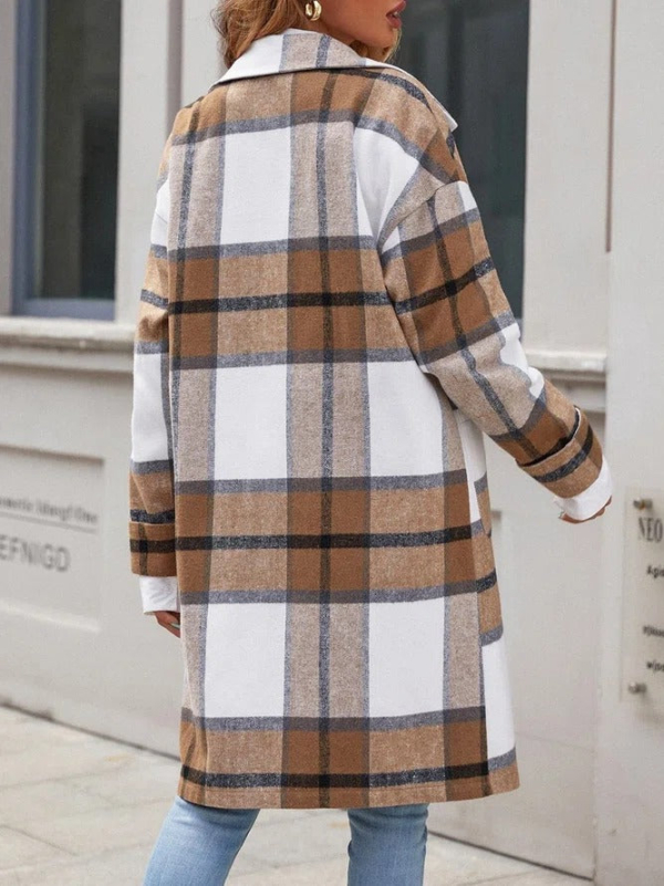 Youthful Plaid Long Sleeve Outerwear