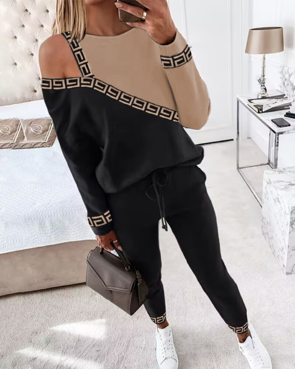 Modern Round Neck Two Piece Set