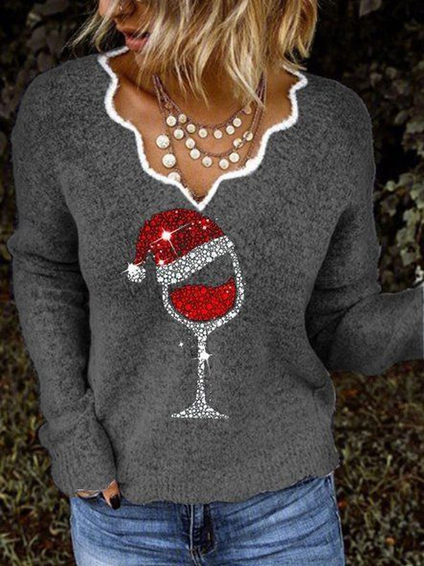 Chic Grey Print Top