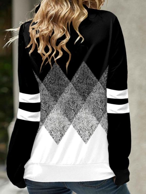 Black and White Long Sleeve Sweatshirt