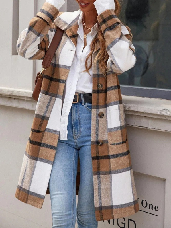Youthful Plaid Long Sleeve Outerwear