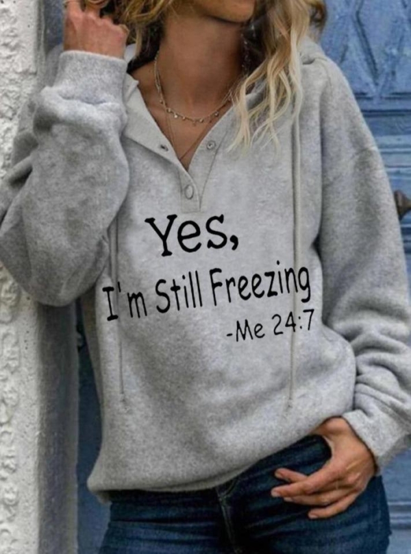 Baggy Grey Letter Print Sweatshirt