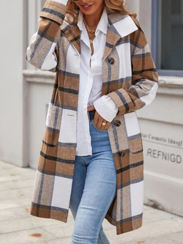 Youthful Plaid Long Sleeve Outerwear