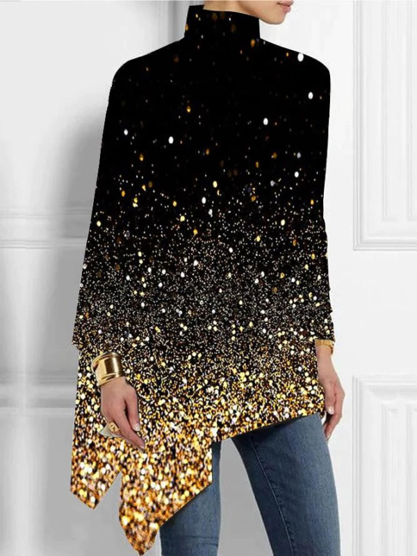 Dreamy Mock Neck Gold Top