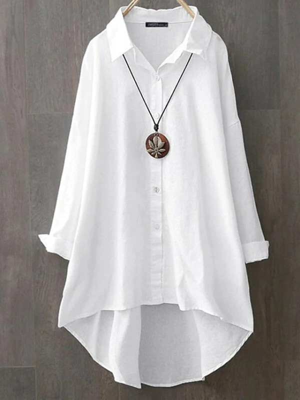 White Long Sleeve Blouse Shirt